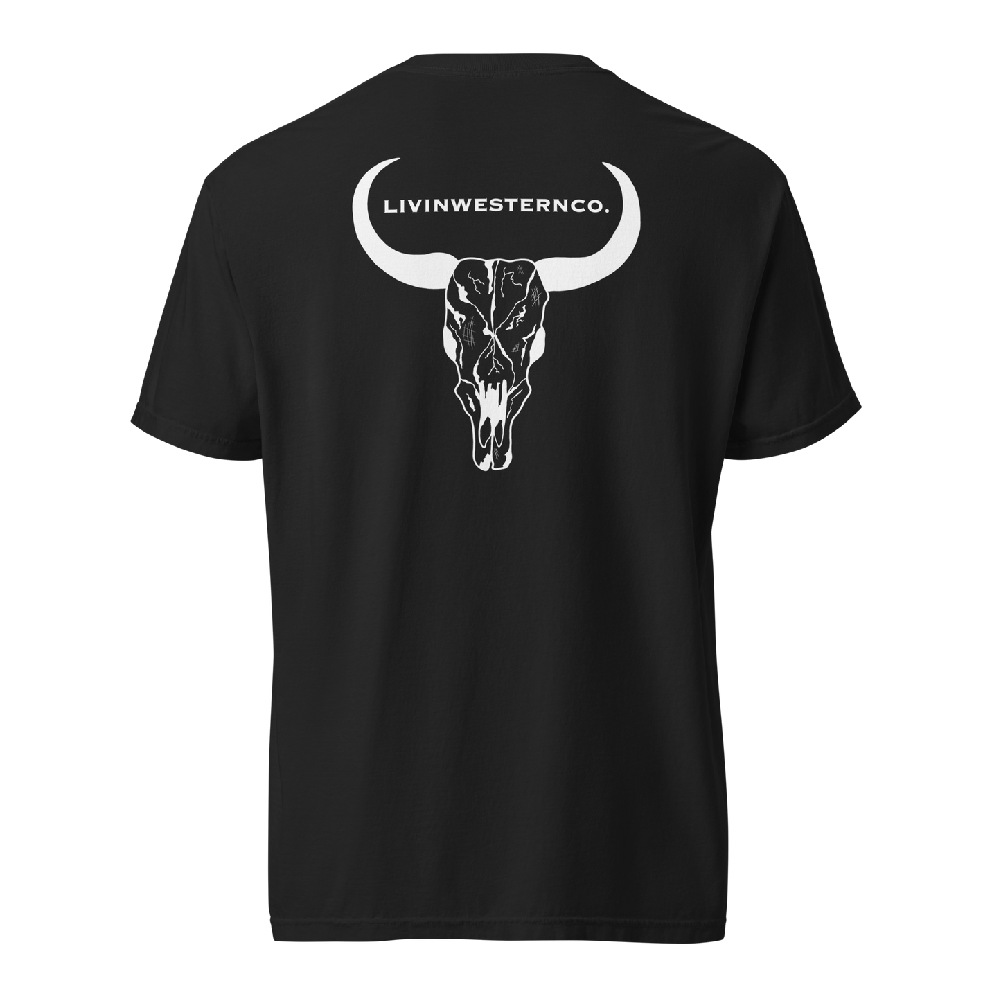 Unisex Bull Skull Heavyweight T-Shirt - Black