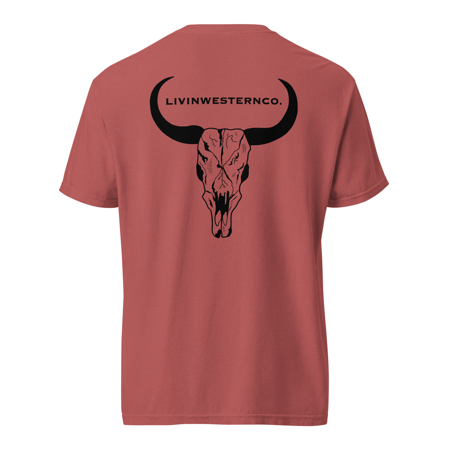 Unisex Bull Skull Heavyweight T-shirt - Crimson