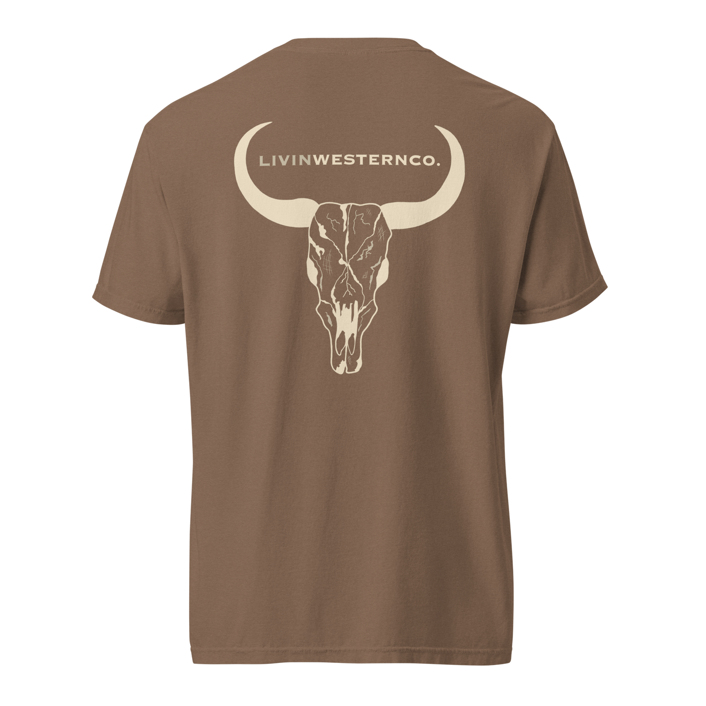 Unisex Bull Skull Heavyweight T-shirt - Expresso