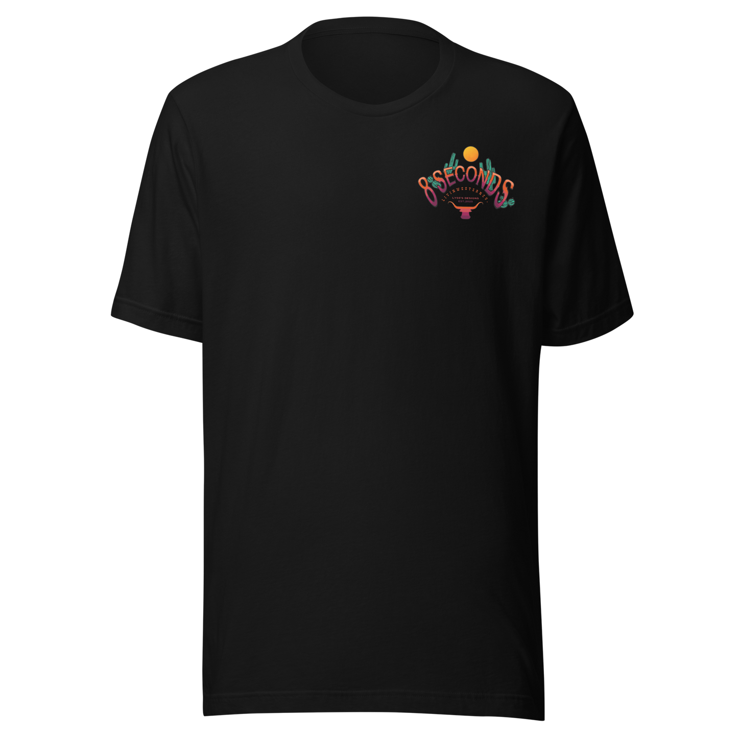 Unisex 8 Seconds T-Shirt - Black