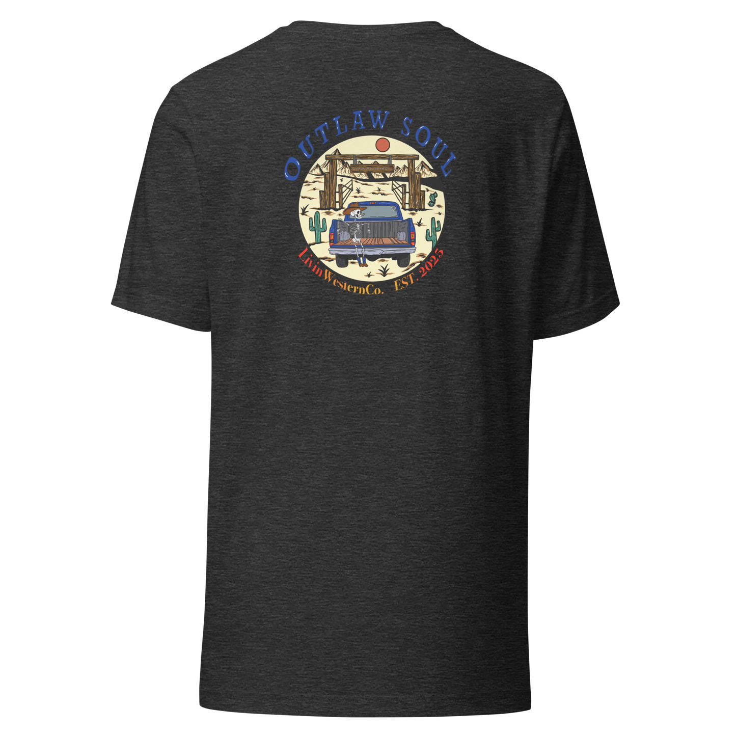 Unisex Outlaw Soul T-Shirt - Charcoal