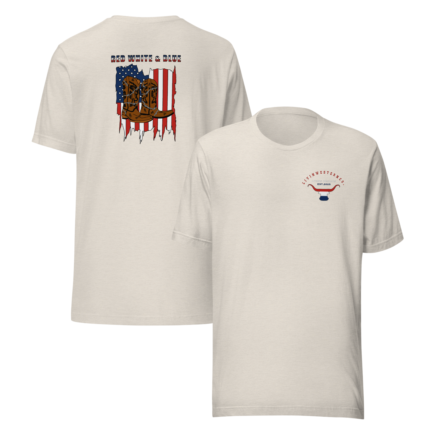 Unisex Red White & Blue - Cream