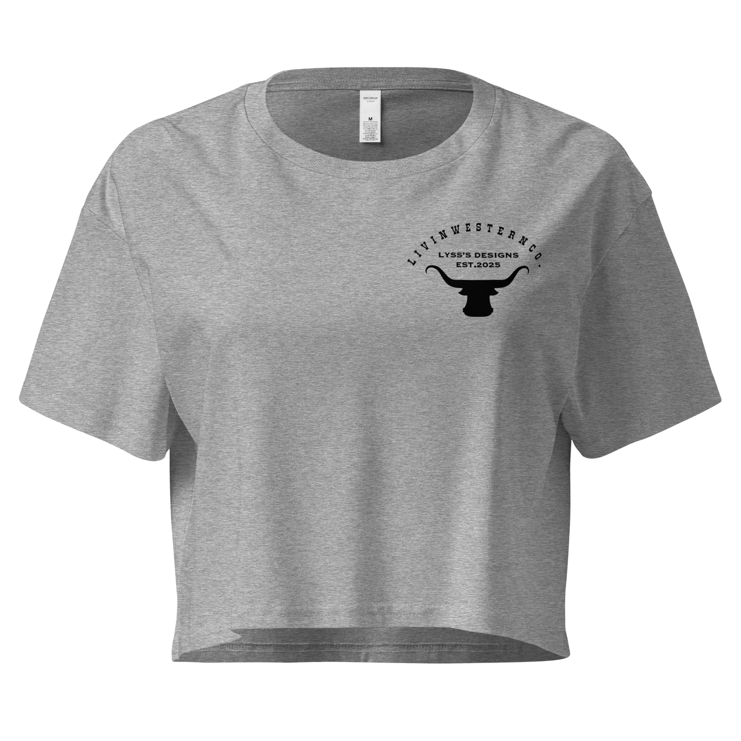 Women's Logo Crop Tee - Heather Gray